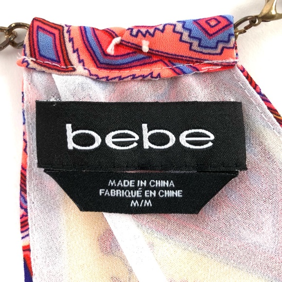 Bebe Chain Key Hole Printed Tank Top - Picture 4 of 7